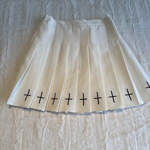 White Pleated Skirt/Skort With Cross Detail School Girl Tennis Pickleball XL